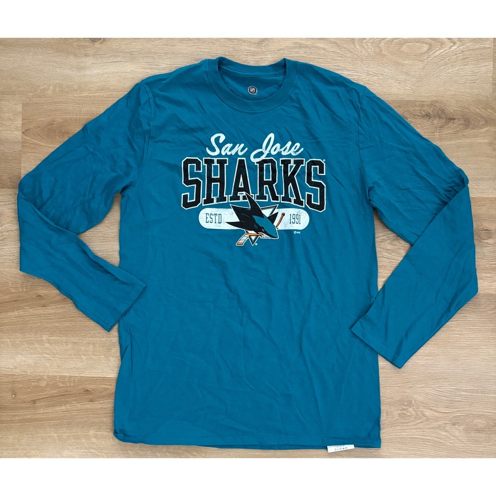 NWOT Men's NHL San Jose Sharks Long Sleeve Tee - Medium - Teal